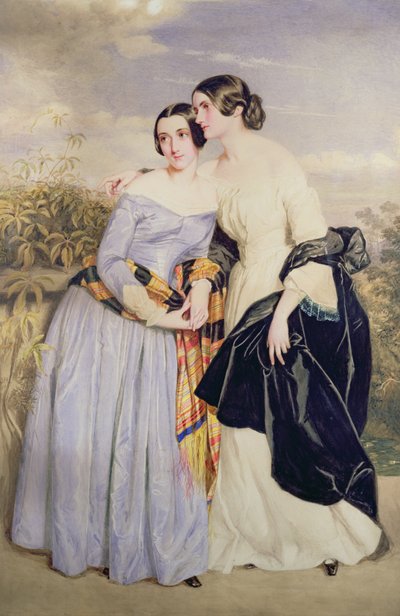 Mevrouw Partridge en haar zus Miss Croker, ca. 1850 door George Richmond